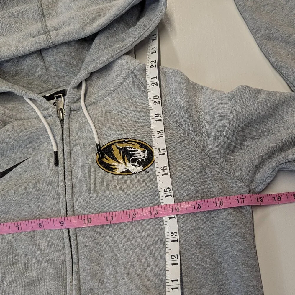 Vintage Nike Missouri Tigers Gray Zippered Hoodie Size XS